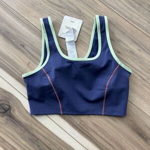 Fabletics Girls Mini Catalina Medium Impact Sports Bra Navy‎ Green Size S 6/7